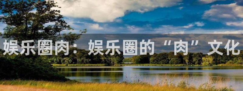 杏悦平台注册入口：娱乐圈肉：娱乐圈的“肉”文化