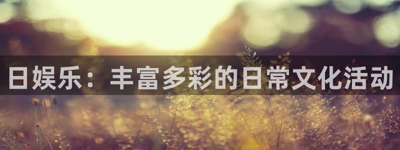 杏悦平台开户：日娱乐：丰富多彩的日常文化活动