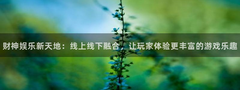 杏悦体育：财神娱乐新天地：线上线下融合，让玩家体验更丰富的游戏乐趣